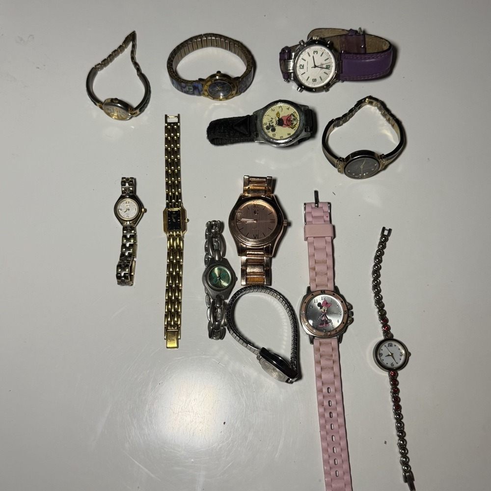 Watch Lot Timex Pulsar Da Vinci Disney Minnie Mouse Untested Parts Repair